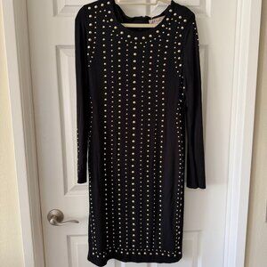 Philosophy Black Gold Stud Bodycon Dress Size L